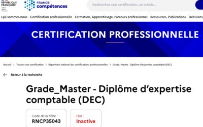 Déchéance du Diplôme d’expertise comptable (DEC) !